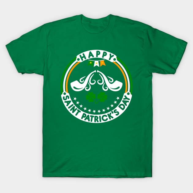 Happy Saint Patrick's Day Pipes T-Shirt by GoodyBroCrafts